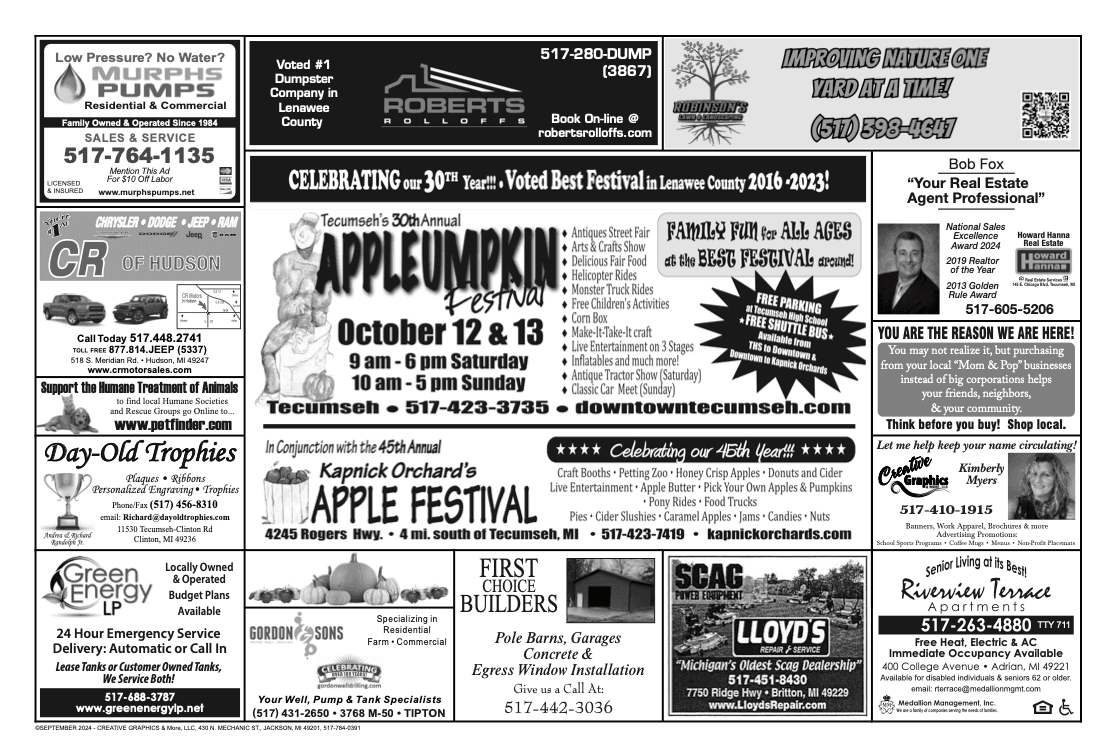 Restaurant placemat example